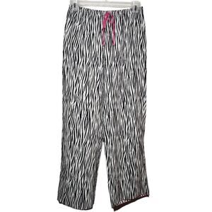 Josie Natori Women's Sleepwear, Zebra Print Wide Leg Lounge Pajama Pants, Sz M/L